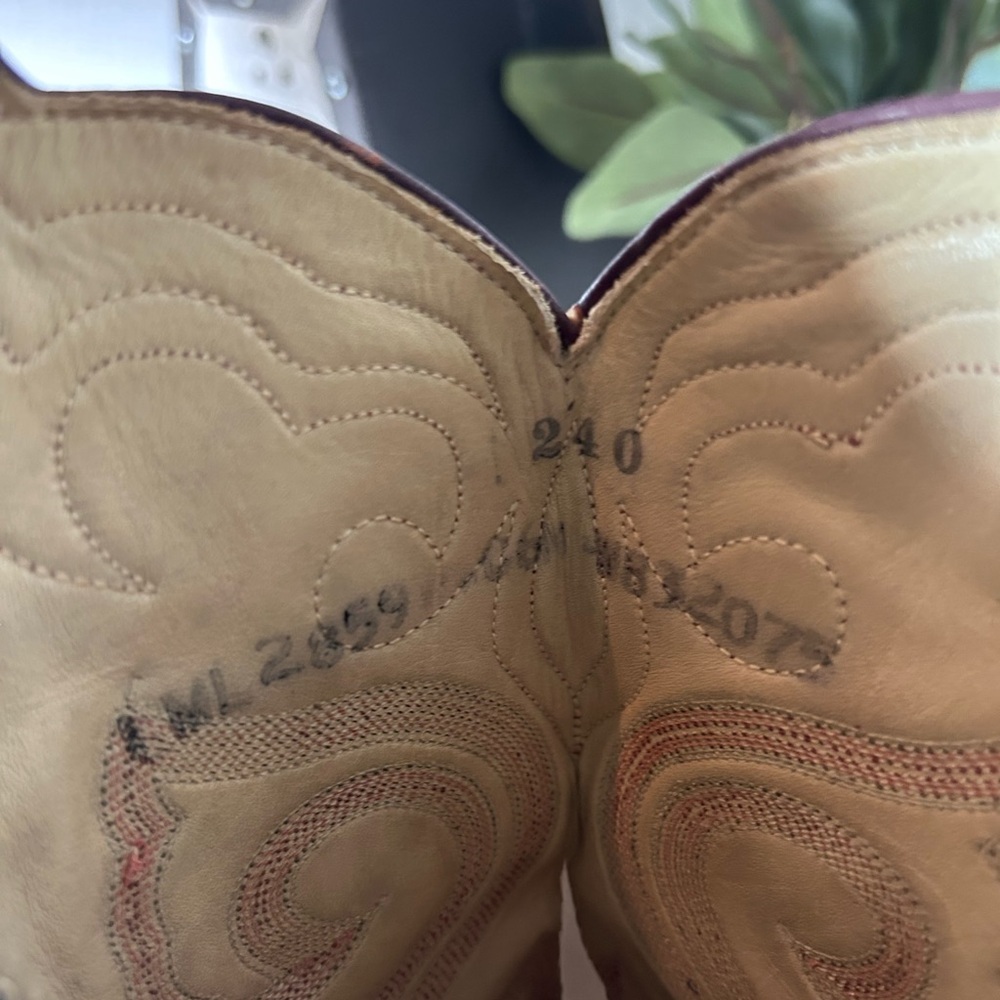 Vintage Larry Mahan Cowboy Boots Womens 5B Burgundy Black Tall Western Boots USA - Picture 9 of 9